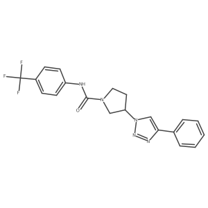 3-(4-phenyl-1H-1,2,3-triazol-1-yl)-N-[4-(trifluoromethyl)phenyl]pyrrolidine-1-carboxamide结构式