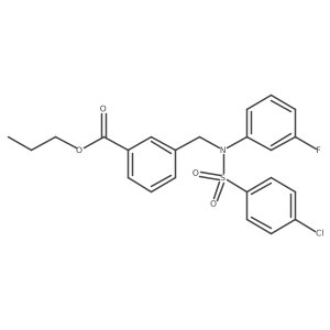 Benzoic acid, 3-[[[(4-chlorophenyl)sulfonyl](3-fluorophenyl)amino]methyl]-, propyl ester Structure