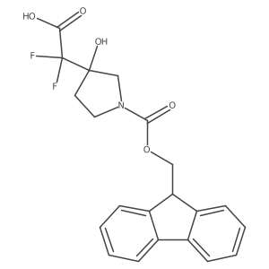 2-(1-{[(9H-fluoren-9-yl)methoxy]carbonyl}-3-hydroxypyrrolidin-3-yl)-2,2-difluoroacetic acid结构式