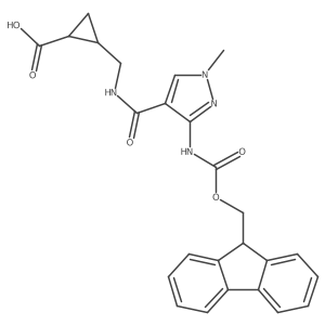rac-(1R,2S)-2-({[3-({[(9H-fluoren-9-yl)methoxy]carbonyl}amino)-1-methyl-1H-pyrazol-4-yl]formamido}methyl)cyclopropane-1-carboxylic acid Structure