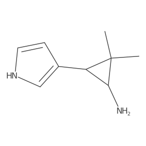 rac-(1R,3R)-2,2-dimethyl-3-(1H-pyrrol-3-yl)cyclopropan-1-amine结构式