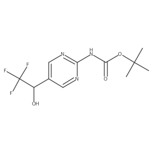 tert-butyl N-[5-(2,2,2-trifluoro-1-hydroxyethyl)pyrimidin-2-yl]carbamate结构式