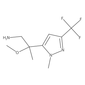2-methoxy-2-[1-methyl-3-(trifluoromethyl)-1H-pyrazol-5-yl]propan-1-amine结构式