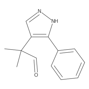 2-methyl-2-(3-phenyl-1H-pyrazol-4-yl)propanal结构式