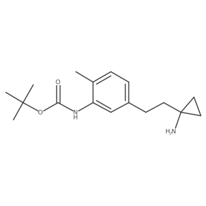 tert-butyl N-{5-[2-(1-aminocyclopropyl)ethyl]-2-methylphenyl}carbamate Structure