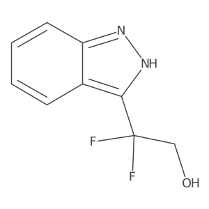 2,2-difluoro-2-(1H-indazol-3-yl)ethan-1-ol结构式