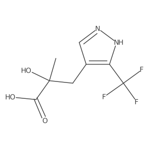 2-hydroxy-2-methyl-3-[3-(trifluoromethyl)-1H-pyrazol-4-yl]propanoic acid结构式