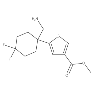 Methyl 5-[1-(aminomethyl)-4,4-difluorocyclohexyl]thiophene-3-carboxylate结构式