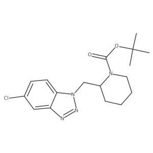 tert-butyl 2-[(5-chloro-1H-1,2,3-benzotriazol-1-yl)methyl]piperidine-1-carboxylate结构式