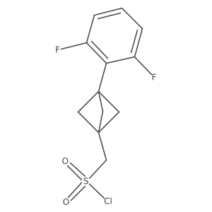 [3-(2,6-Difluorophenyl)-1-bicyclo[1.1.1]pentanyl]methanesulfonyl chloride结构式