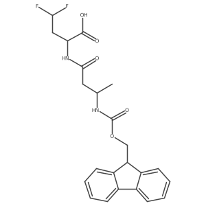 2-[(3R)-3-({[(9H-fluoren-9-yl)methoxy]carbonyl}amino)butanamido]-4,4-difluorobutanoic acid Structure