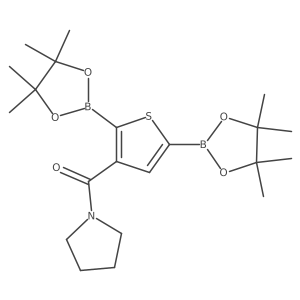1-{[2,5-Bis(tetramethyl-1,3,2-dioxaborolan-2-yl)thiophen-3-yl]carbonyl}pyrrolidine Structure