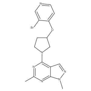 4-[3-(3-Bromopyridin-4-yl)oxypyrrolidin-1-yl]-1,6-dimethylpyrazolo[3,4-d]pyrimidine Structure