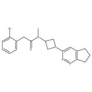 2-(2-bromophenyl)-N-(1-{5H,6H,7H-cyclopenta[c]pyridazin-3-yl}azetidin-3-yl)-N-methylacetamide结构式