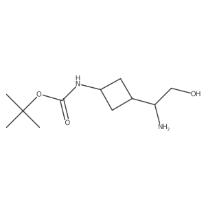 tert-Butyl (trans-3-((R)-1-amino-2-hydroxyethyl)cyclobutyl)carbamate Structure