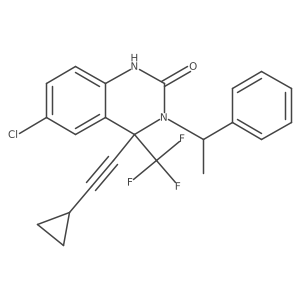 (4S)-3-[(R)-1-Phenylethyl]-4-(trifluoromethyl)-4-(cyclopropylethynyl)-6-chloro-3,4-dihydroquinazoline-2(1H)-one Structure