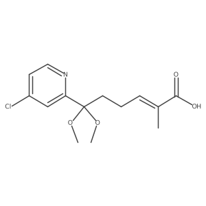 6-(4-Chloro-2-pyridinyl)-6,6-dimethoxy-2-methyl-2-hexenoic acid结构式