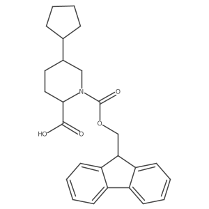 5-cyclopentyl-1-{[(9H-fluoren-9-yl)methoxy]carbonyl}piperidine-2-carboxylic acid结构式