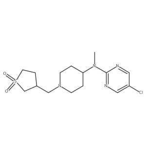 3-({4-[(5-Chloropyrimidin-2-yl)(methyl)amino]piperidin-1-yl}methyl)-1lambda6-thiolane-1,1-dione结构式