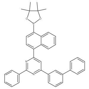 4-([1,1'-Biphenyl]-3-yl)-2-phenyl-6-(4-(4,4,5,5-tetramethyl-1,3,2-dioxaborolan-2-yl)naphthalen-1-yl)pyrimidine结构式