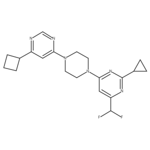 4-[4-(6-Cyclobutylpyrimidin-4-yl)piperazin-1-yl]-2-cyclopropyl-6-(difluoromethyl)pyrimidine结构式