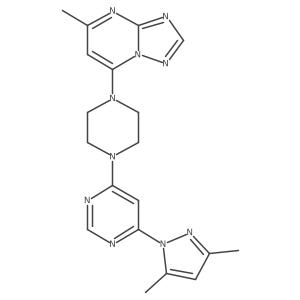 4-(3,5-dimethyl-1H-pyrazol-1-yl)-6-(4-{5-methyl-[1,2,4]triazolo[1,5-a]pyrimidin-7-yl}piperazin-1-yl)pyrimidine Structure