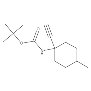 tert-butyl N-(1-ethynyl-4-methylcyclohexyl)carbamate结构式