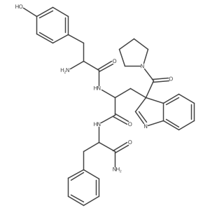 D-Tyrosyl-3-[(3S)-3-(pyrrolidine-1-carbonyl)-3H-indol-3-yl]-D-alanyl-D-phenylalaninamide Structure