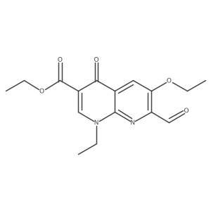 Ethyl 1,4-dihydro-6-ethoxy-1-ethyl-7-formyl-4-oxo-1,8-naphthyridine-3-carboxylate Structure