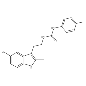 1-(2-(5-chloro-2-methyl-1H-indol-3-yl)ethyl)-3-(4-iodophenyl)thiourea结构式