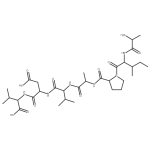 L-Alanyl-L-isoleucyl-L-prolyl-L-alanyl-L-valyl-L-asparaginyl-L-valine结构式