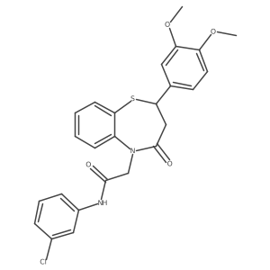 N-(3-chlorophenyl)-2-(2-(3,4-dimethoxyphenyl)-4-oxo-3,4-dihydrobenzo[b][1,4]thiazepin-5(2H)-yl)acetamide Structure