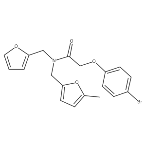 2-(4-bromophenoxy)-N-(furan-2-ylmethyl)-N-[(5-methylfuran-2-yl)methyl]acetamide结构式