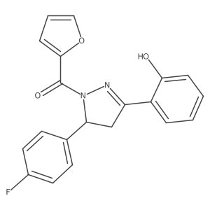 2-[5-(4-fluorophenyl)-1-(furan-2-carbonyl)-4,5-dihydro-1H-pyrazol-3-yl]phenol Structure