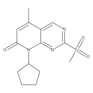 8-cyclopentyl-2-methanesulphonyl-5-methyl-8H-pyrido[2,3-d]pyrimidin-7-one结构式