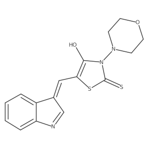 (Z)-5-((1H-indol-3-yl)methylene)-3-morpholino-2-thioxothiazolidin-4-one结构式