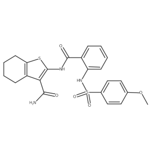 2-(2-(4-Methoxyphenylsulfonamido)benzamido)-4,5,6,7-tetrahydrobenzo[b]thiophene-3-carboxamide Structure