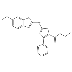 Ethyl 2-((6-(methylthio)benzo[d]thiazol-2-yl)amino)-4-phenylthiazole-5-carboxylate Structure
