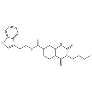 N-[2-(1H-indol-3-yl)ethyl]-3-(2-methoxyethyl)-2,4-dioxo-4a,5,6,7,8,8a-hexahydro-1H-quinazoline-7-carboxamide Structure