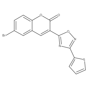 6-bromo-3-[3-(thiophen-2-yl)-1,2,4-oxadiazol-5-yl]-2H-chromen-2-one结构式