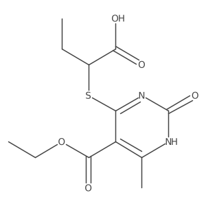 2-((5-(Ethoxycarbonyl)-6-methyl-2-oxo-1,2-dihydropyrimidin-4-yl)thio)butanoic acid结构式