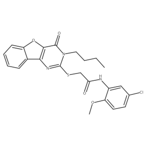2-[(3-butyl-4-oxo-3,4-dihydro[1]benzofuro[3,2-d]pyrimidin-2-yl)sulfanyl]-N-(5-chloro-2-methoxyphenyl)acetamide Structure