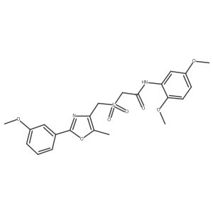 N-(2,5-dimethoxyphenyl)-2-[[2-(3-methoxyphenyl)-5-methyl-4-oxazolyl]methylsulfonyl]acetamide结构式