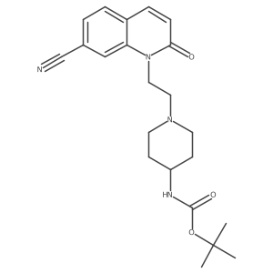 tert-butyl 1-(2-(7-cyano-2-oxoquinolin-1(2H)-yl)ethyl)piperidin-4-ylcarbamate结构式