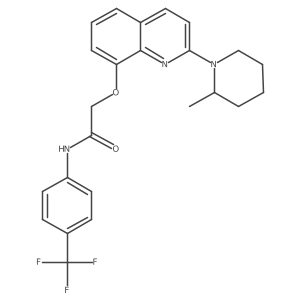 2-((2-(2-methylpiperidin-1-yl)quinolin-8-yl)oxy)-N-(4-(trifluoromethyl)phenyl)acetamide结构式