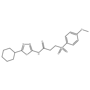 N-(5-cyclohexyl-1,3,4-oxadiazol-2-yl)-3-((4-methoxyphenyl)sulfonyl)propanamide Structure