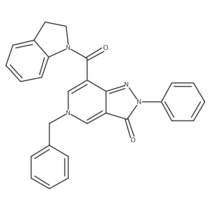 5-benzyl-7-(indoline-1-carbonyl)-2-phenyl-2H-pyrazolo[4,3-c]pyridin-3(5H)-one Structure