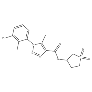 1-(3-chloro-2-methylphenyl)-N-(1,1-dioxidotetrahydrothiophen-3-yl)-5-methyl-1H-1,2,3-triazole-4-carboxamide结构式