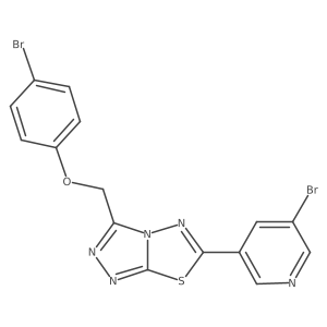 3-[(4-Bromophenoxy)methyl]-6-(5-bromo-3-pyridinyl)[1,2,4]triazolo[3,4-b][1,3,4]thiadiazole Structure