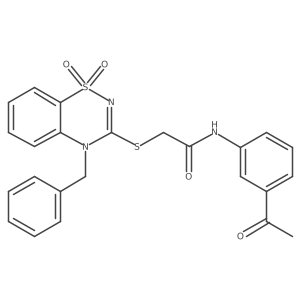N-(3-acetylphenyl)-2-((4-benzyl-1,1-dioxido-4H-benzo[e][1,2,4]thiadiazin-3-yl)thio)acetamide Structure